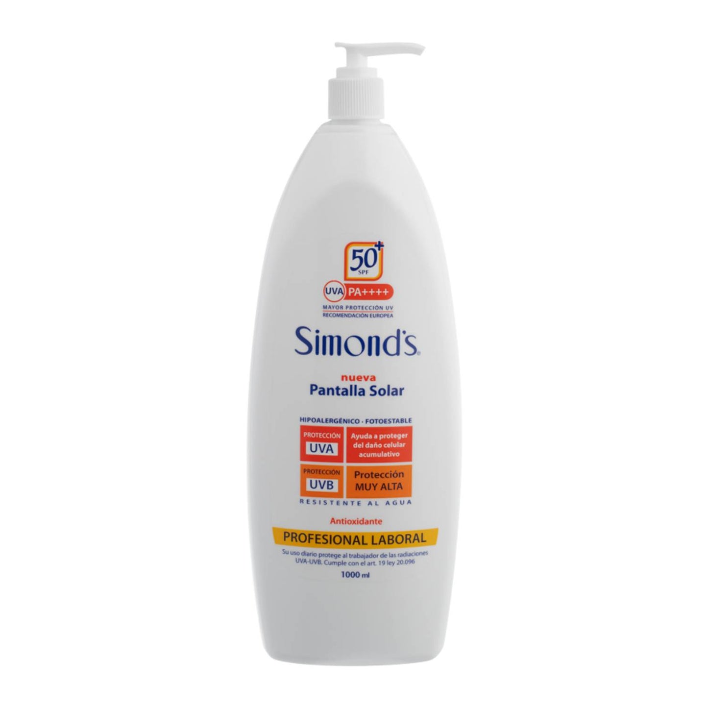 Bloqueador Solar profesional Simonds F50+ - 1 Litro